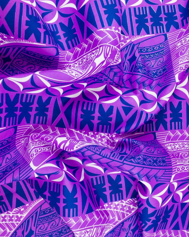 Polynesian fabric ATUA Purple - Tissushop